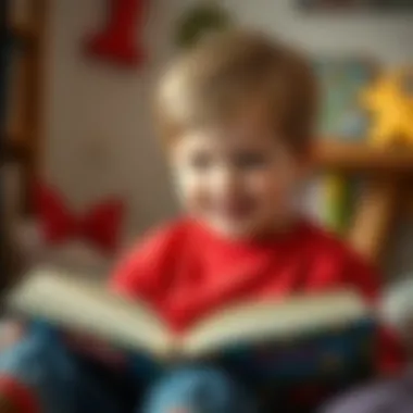 A child happily reading a book that suits their interests.