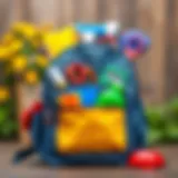 Ideal Backpack for School Essentials A colorful backpack filled with school supplies for a first grader.