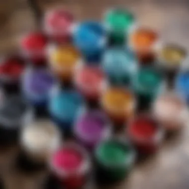 Variety of Glitter Gels Selection of different glitter gels in various containers