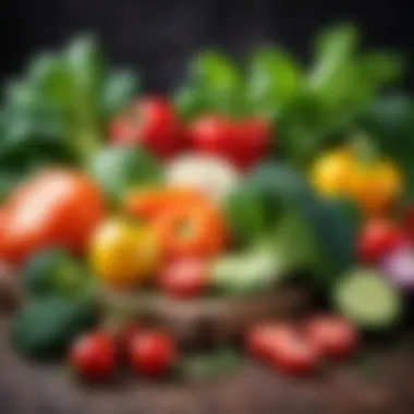 An assortment of fresh vegetables rich in vitamins essential for growth