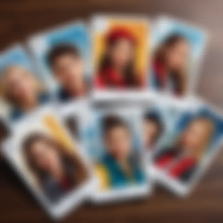 A diverse set of character cards used in the Guess the Character game, highlighting variety and creativity.