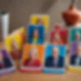 Colorful game cards designed for the Guess Who tabletop game.