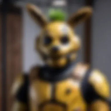 A fitting session for a Springtrap costume emphasizing the importance of size.