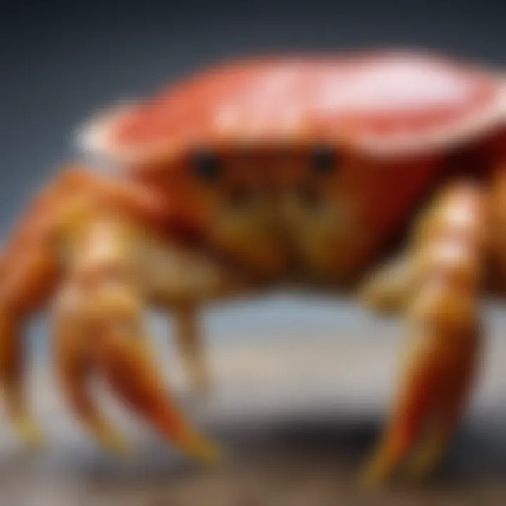 Close-up of a high-quality hair crab showcasing its material