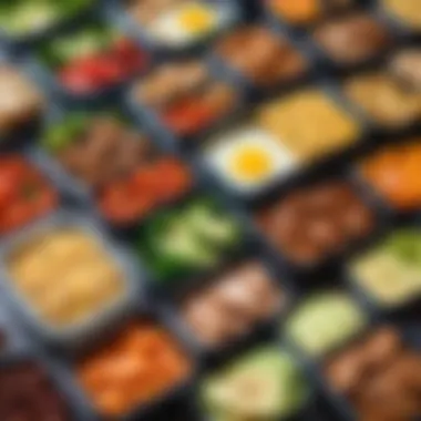 Healthy Meals Packed in Lunch Boxes A selection of healthy meal options packed in stylish lunch boxes.