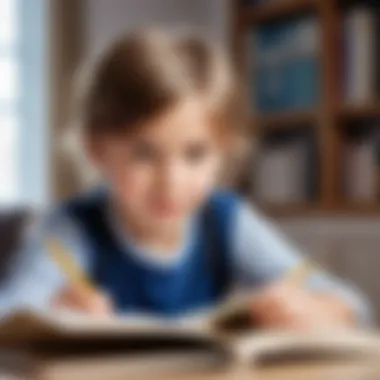 Engaging Young Minds with Literature Illustration of a young reader engaging with the story
