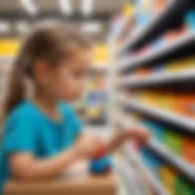 A thoughtful parent examining a toy in a store, considering its quality