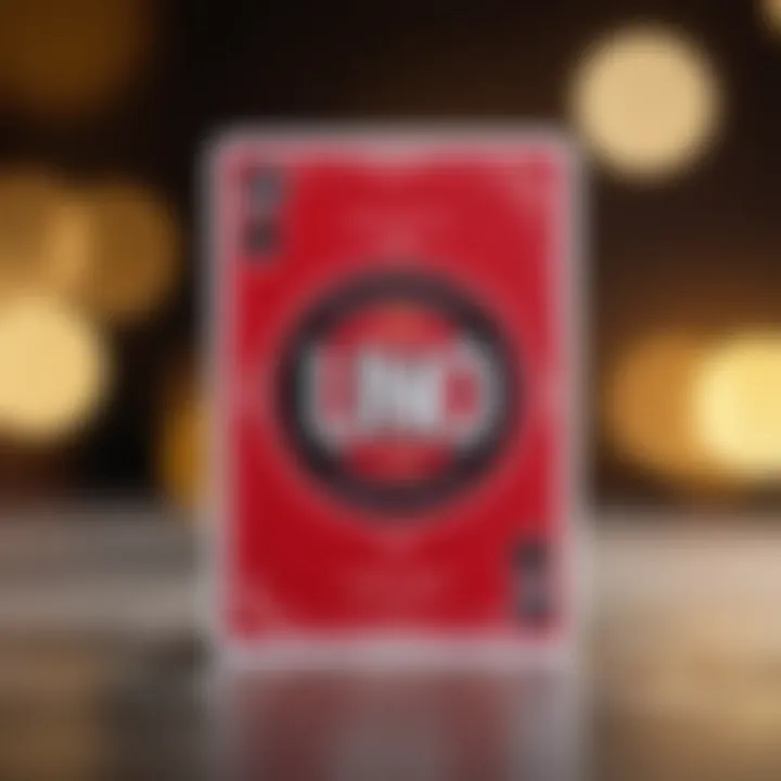 Close-up of a Uno card highlighting its quality and craftsmanship.