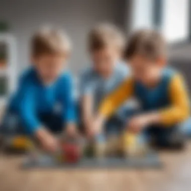 Children enjoying the fun of building a Lego city together