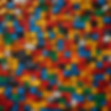 Creative Arrangement of Lego Components Colorful Lego bricks arranged creatively