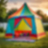 Colorful children's tent ready for play