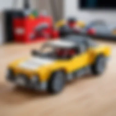 An assembled LEGO car ready for remote control programming