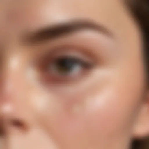 Close-up of under-eye patches on a surface highlighting their texture