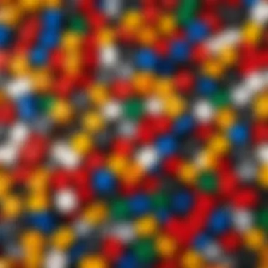 A collection of LEGO bricks arranged for washing.