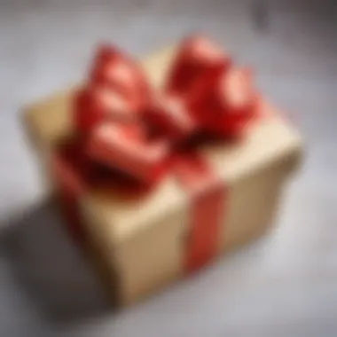 Beautifully Tied Bow on Gift Box A beautifully tied bow on a gift box