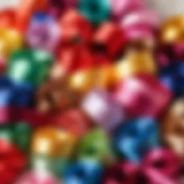 Colorful Ribbons for Bow Making Colorful ribbons arranged elegantly