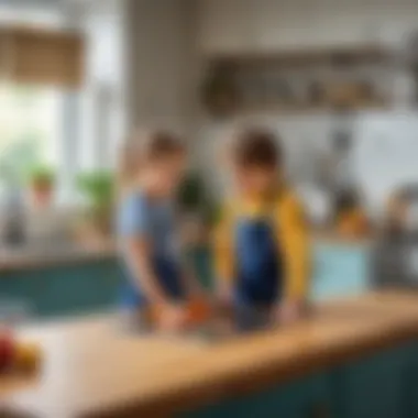 Child-friendly safety features in a kitchen environment