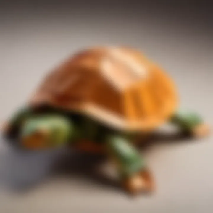 A neatly folded paper turtle showcasing intricate origami techniques