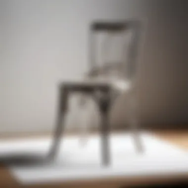 A beautifully sketched outline of a chair showcasing the initial drawing stage.