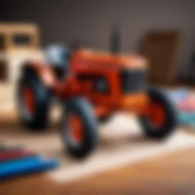 Materials needed for drawing a tractor