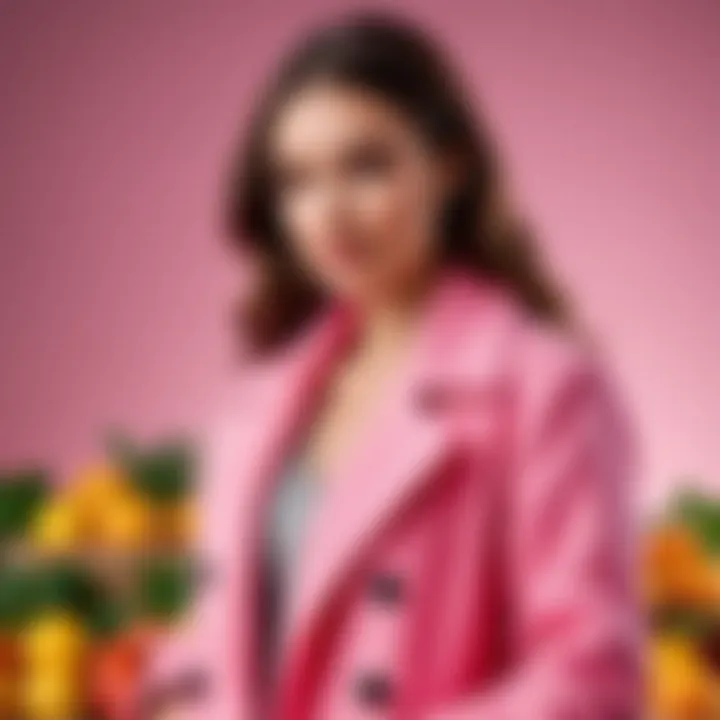 Character showcasing the pink coat in Bloxs Fruit