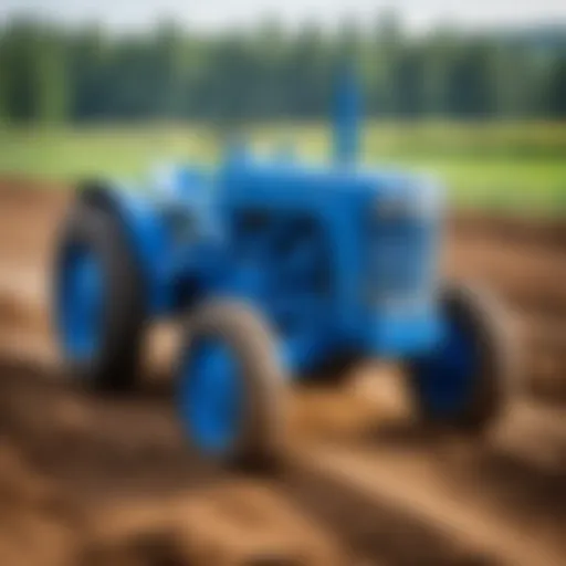 Vibrant blue clay tractor ready for crafting