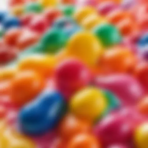 Colorful slime made from chewing gum