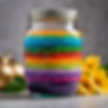 A jar of homemade slime with decorations