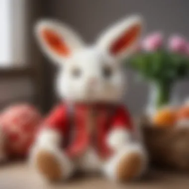 Exploring cultural influences in naming a plush bunny Cultural symbols surrounding a plush bunny representing diverse naming traditions