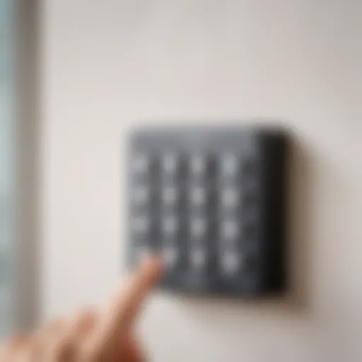 A close-up of a child safe with a keypad interface.