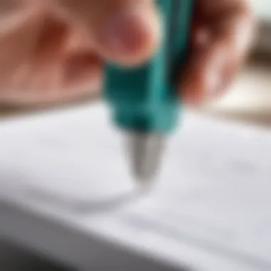 Close-up of a paper punch in action