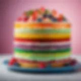 Colorful layers of cake showcasing vibrant flavors.