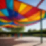 Colorful canopies enhancing a child's play area