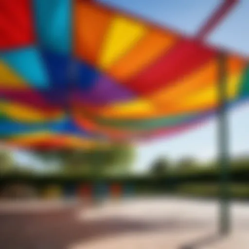 Colorful canopies enhancing a child's play area