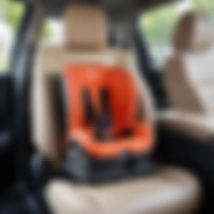 Booster seat installation in a vehicle