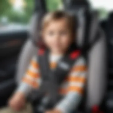 Child safely secured in a booster seat