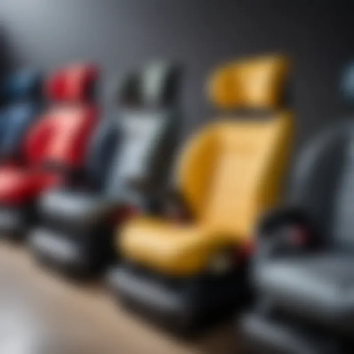 Different types of booster seats displayed