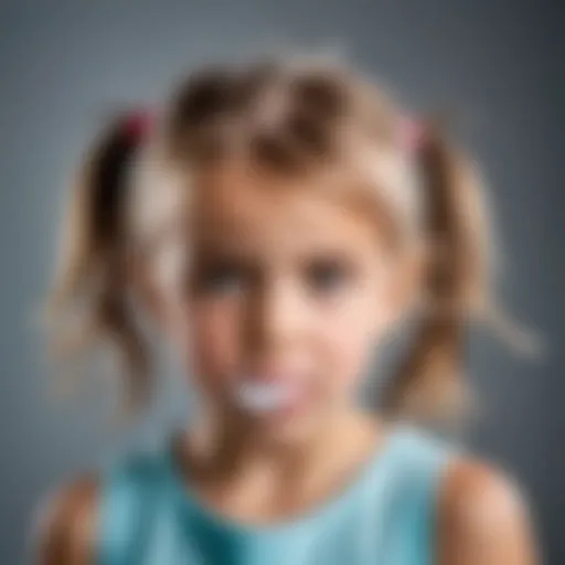 Child with gum stuck in hair looking worried