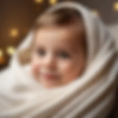 Child peacefully resting in a snug cocoon with a gentle smile