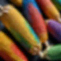 Colorful clay corn model