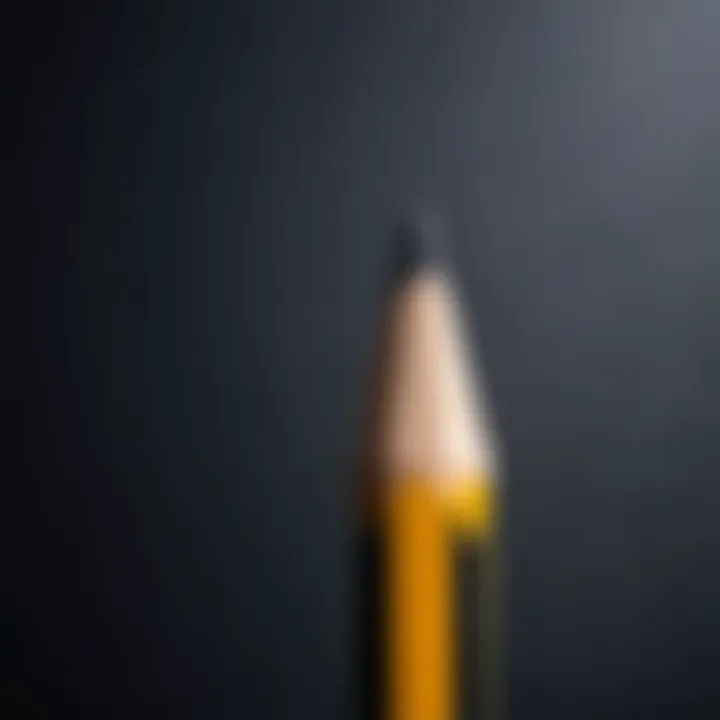 Close-up of a sharpened triangular pencil