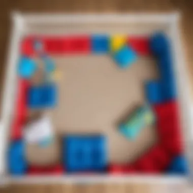 A detailed view of a playpen with its components laid out