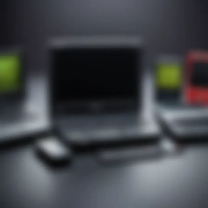 Illustration depicting the evolution of portable computers