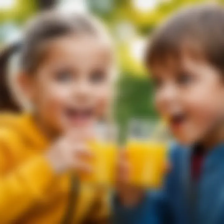 Children enjoying a nutritious beverage