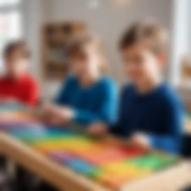 Group of children engaged in a music class with xylophones.