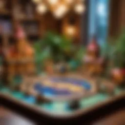 A vibrant board game setup illustrating the magical theme of Imaginarium.