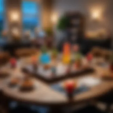 Themed Party Setup for Imaginarium An inviting atmosphere of a game night with Imaginarium theme decorations.