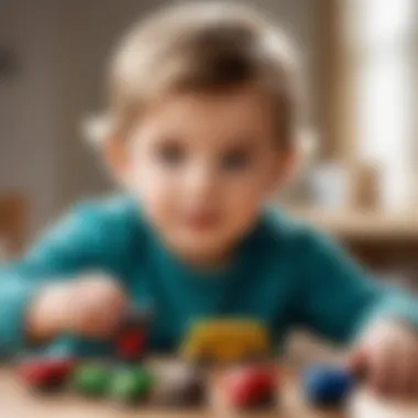 A child engaging in imaginative play with toys