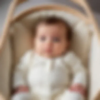 Infant resting comfortably in a longitudinal cradle