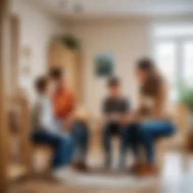 Parents interacting with children in a thoughtfully designed inclusive space